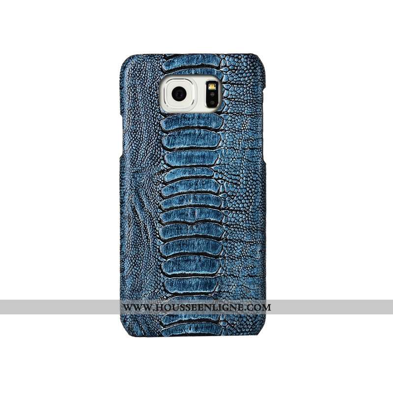Coque Samsung Galaxy S6 Cuir Véritable Mode Incassable Couvercle Arrière Étui Créatif Téléphone Port
