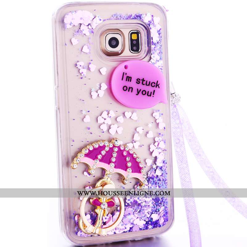 Coque Samsung Galaxy S6 Edge Charmant Cou Suspendu Quicksand Étoile Téléphone Portable Protection De
