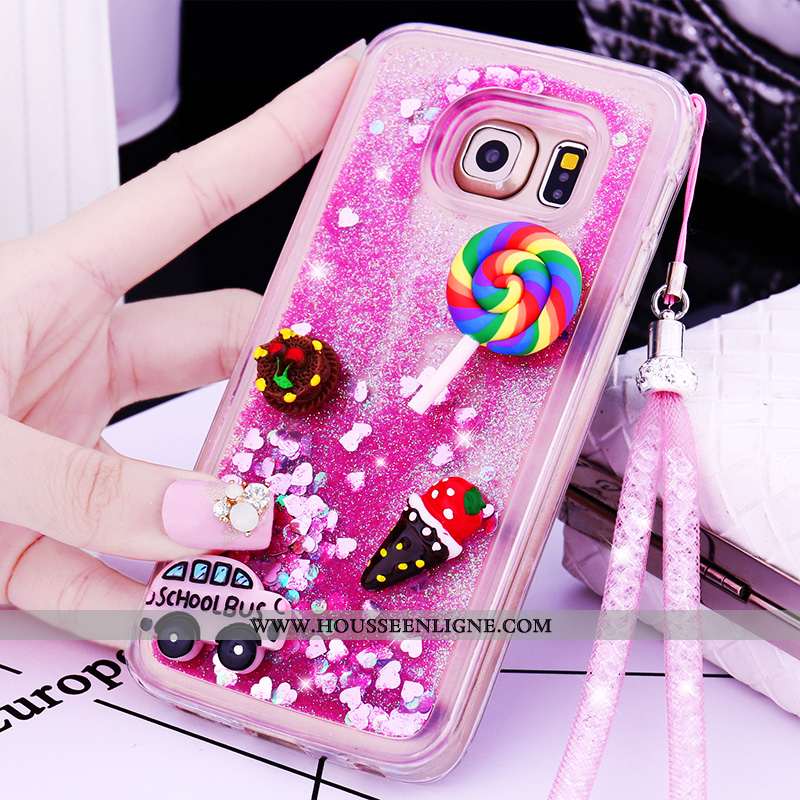 Coque Samsung Galaxy S6 Edge Charmant Cou Suspendu Quicksand Étoile Téléphone Portable Protection De