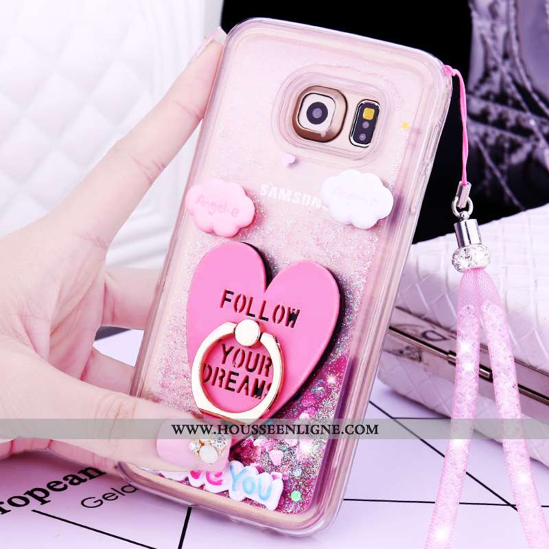 Coque Samsung Galaxy S6 Edge Charmant Cou Suspendu Quicksand Étoile Téléphone Portable Protection De