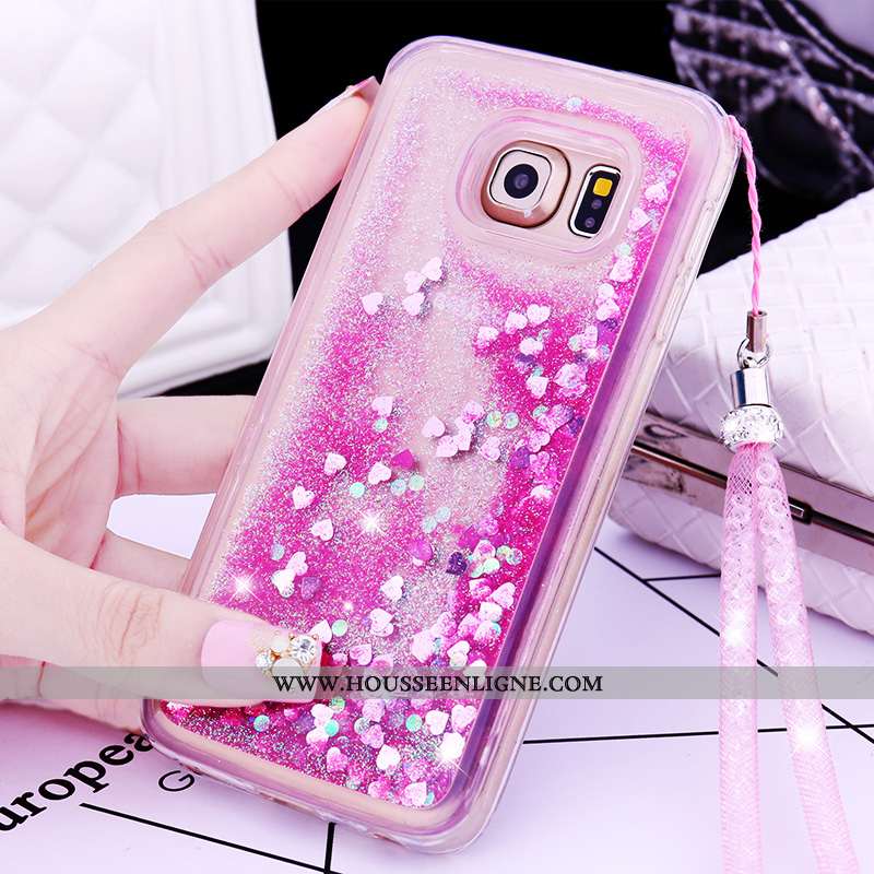 Coque Samsung Galaxy S6 Edge Charmant Cou Suspendu Quicksand Étoile Téléphone Portable Protection De