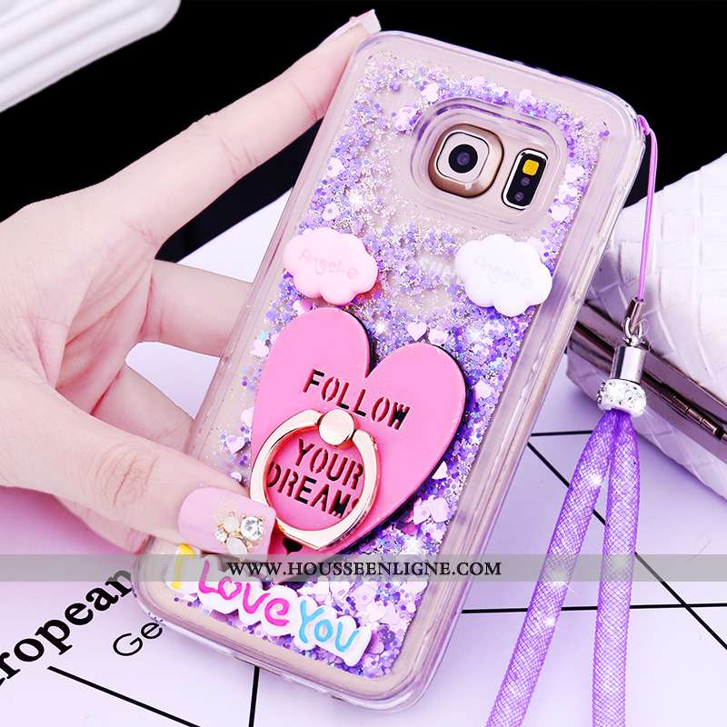 Coque Samsung Galaxy S6 Edge Charmant Cou Suspendu Quicksand Étoile Téléphone Portable Protection De