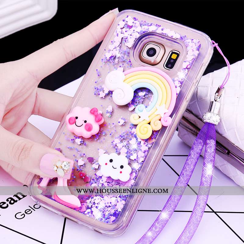 Coque Samsung Galaxy S6 Edge Charmant Cou Suspendu Quicksand Étoile Téléphone Portable Protection De
