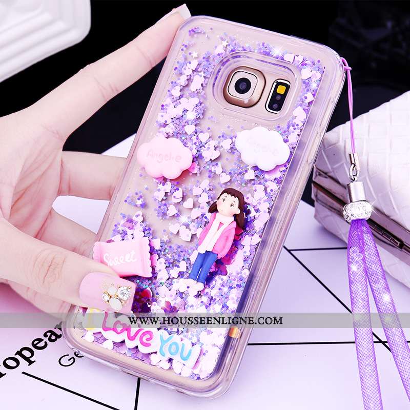 Coque Samsung Galaxy S6 Edge Charmant Cou Suspendu Quicksand Étoile Téléphone Portable Protection De
