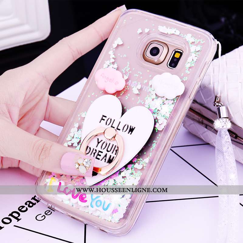 Coque Samsung Galaxy S6 Edge Charmant Cou Suspendu Quicksand Étoile Téléphone Portable Protection De
