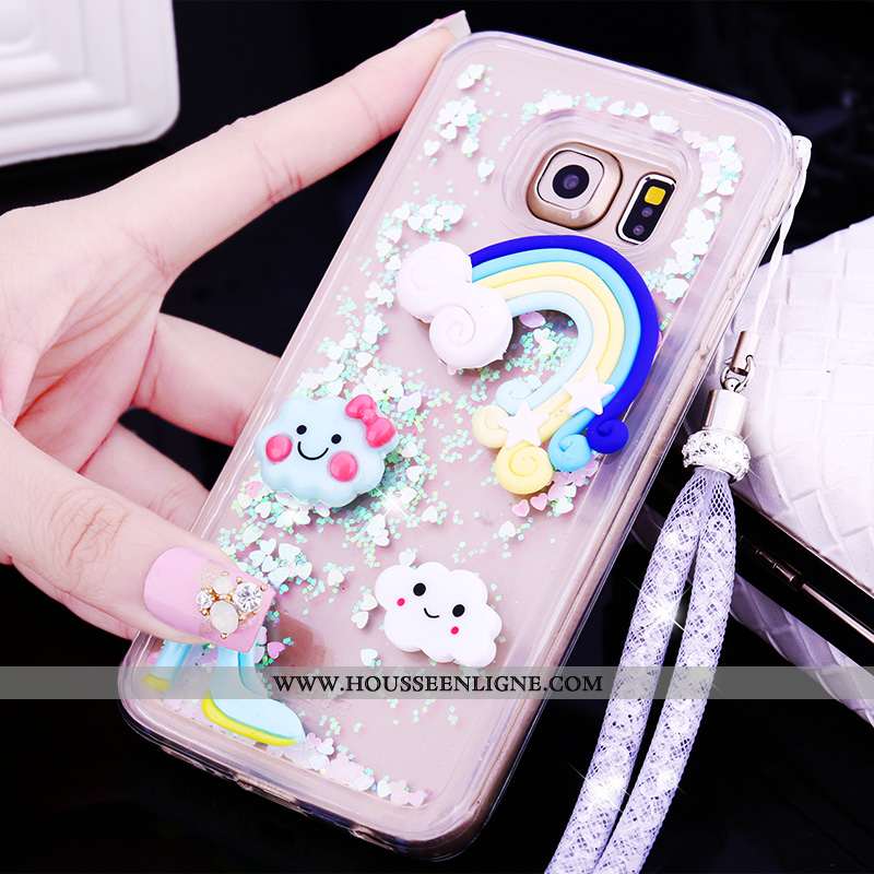 Coque Samsung Galaxy S6 Edge Charmant Cou Suspendu Quicksand Étoile Téléphone Portable Protection De