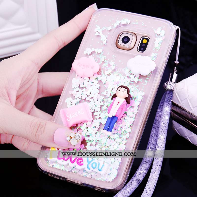 Coque Samsung Galaxy S6 Edge Charmant Cou Suspendu Quicksand Étoile Téléphone Portable Protection De