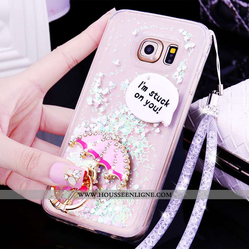 Coque Samsung Galaxy S6 Edge Charmant Cou Suspendu Quicksand Étoile Téléphone Portable Protection De