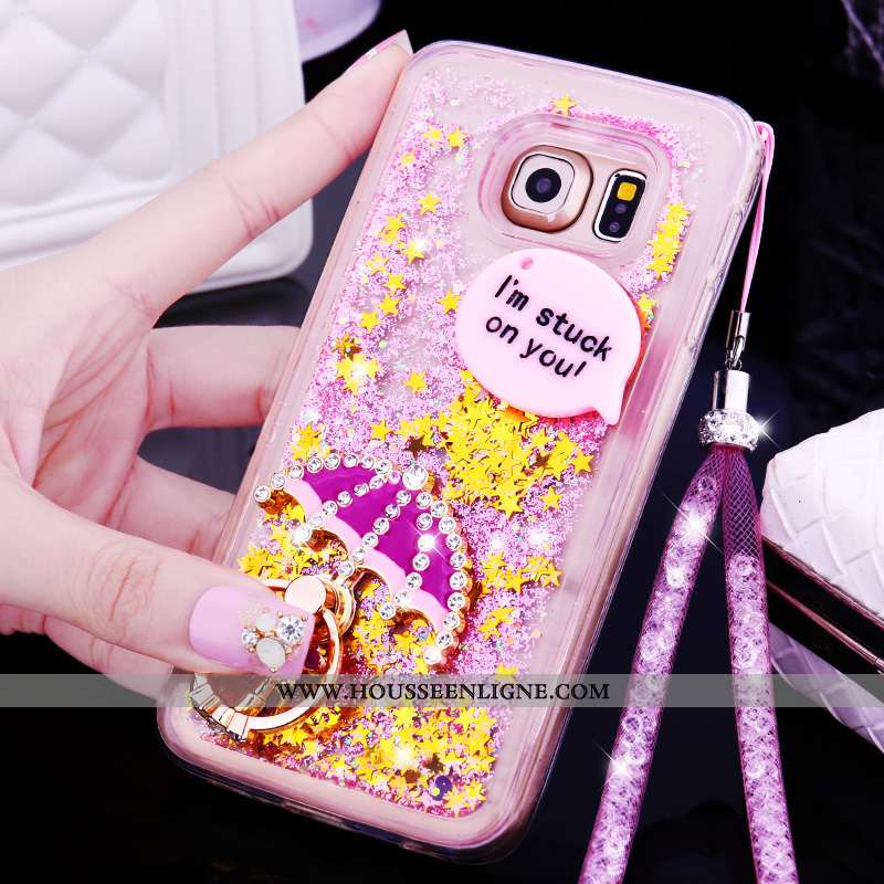 Coque Samsung Galaxy S6 Edge Charmant Cou Suspendu Quicksand Étoile Téléphone Portable Protection De