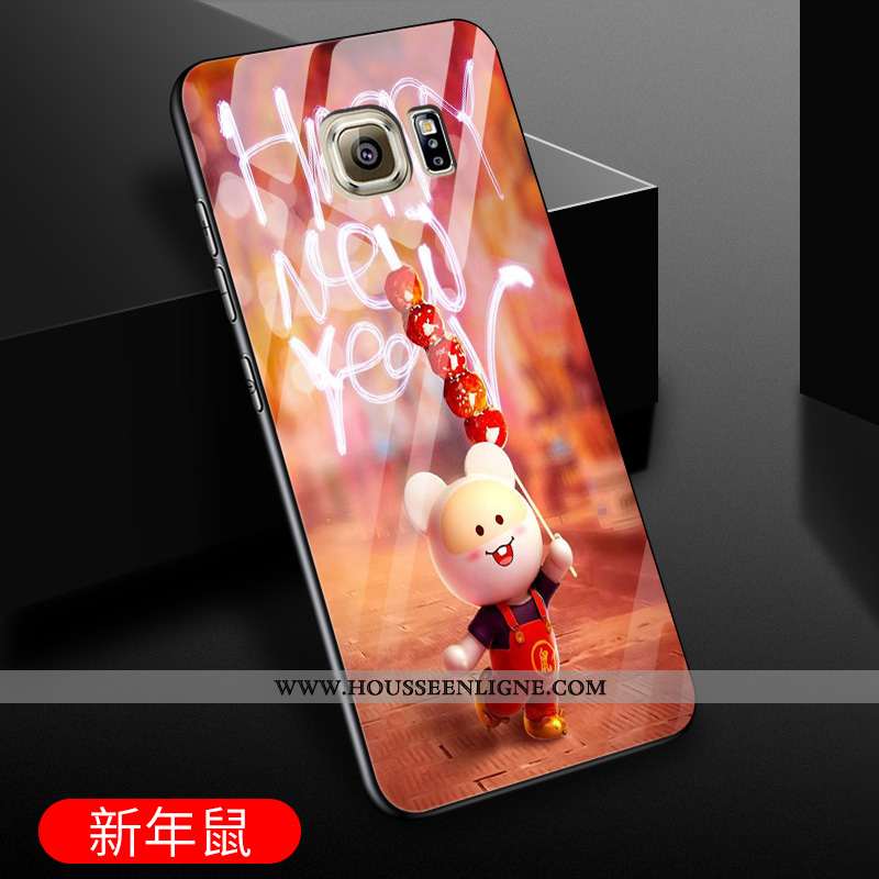 Coque Samsung Galaxy S6 Edge Dessin Animé Tendance Protection Violet Nouveau Amoureux