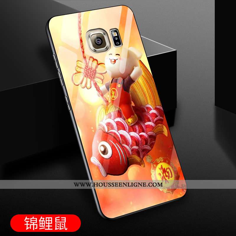 Coque Samsung Galaxy S6 Edge Dessin Animé Tendance Protection Violet Nouveau Amoureux
