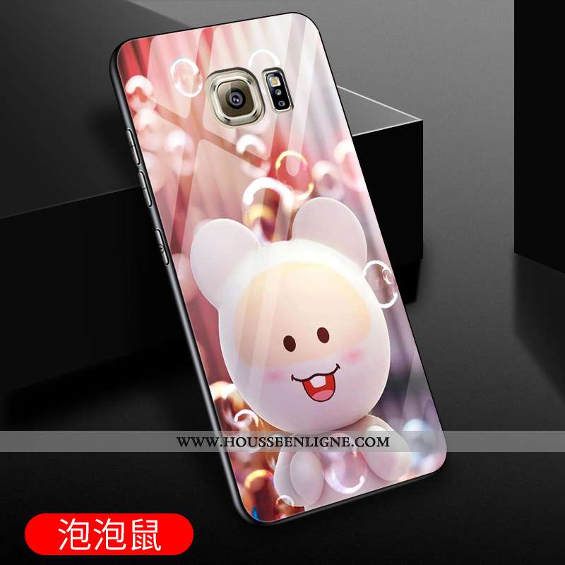 Coque Samsung Galaxy S6 Edge Dessin Animé Tendance Protection Violet Nouveau Amoureux