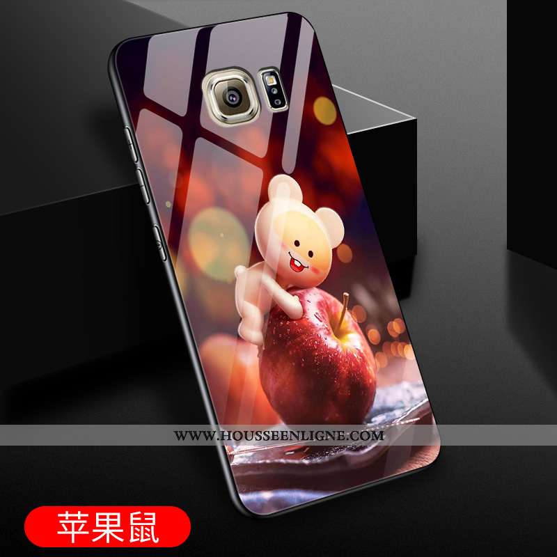 Coque Samsung Galaxy S6 Edge Dessin Animé Tendance Protection Violet Nouveau Amoureux