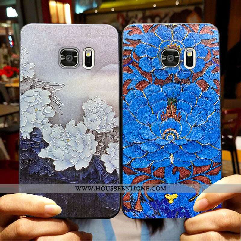 Coque Samsung Galaxy S6 Edge Protection Délavé En Daim Téléphone Portable Fluide Doux Silicone Tout 