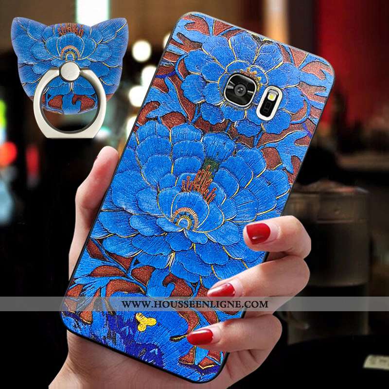 Coque Samsung Galaxy S6 Edge Protection Délavé En Daim Téléphone Portable Fluide Doux Silicone Tout 