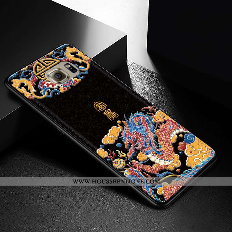 Coque Samsung Galaxy S6 Edge Protection Gaufrage Étoile Téléphone Portable Modèle Fleurie Silicone T