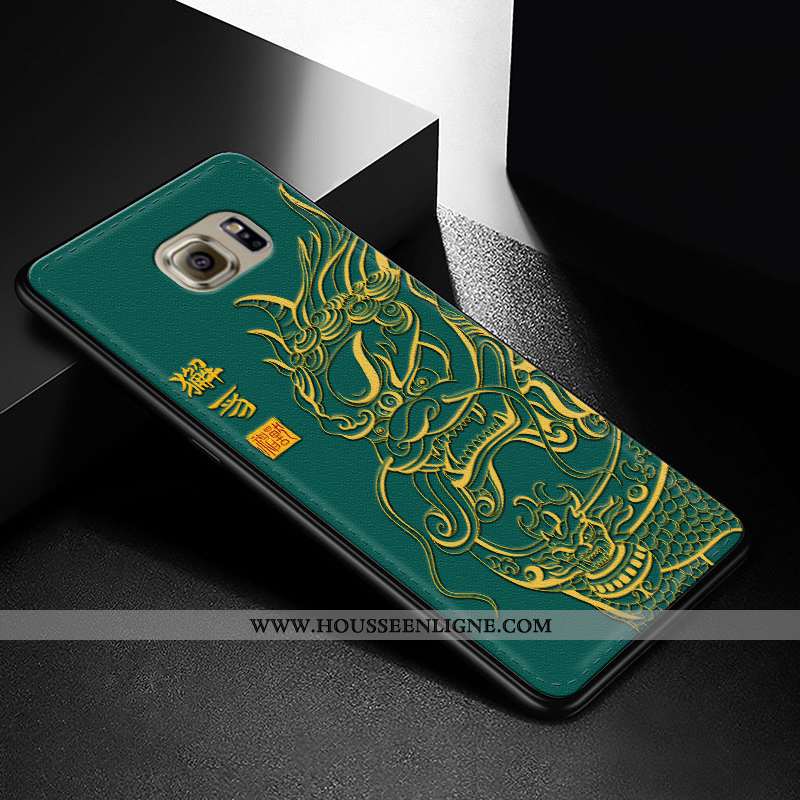 Coque Samsung Galaxy S6 Edge Protection Gaufrage Étoile Téléphone Portable Modèle Fleurie Silicone T