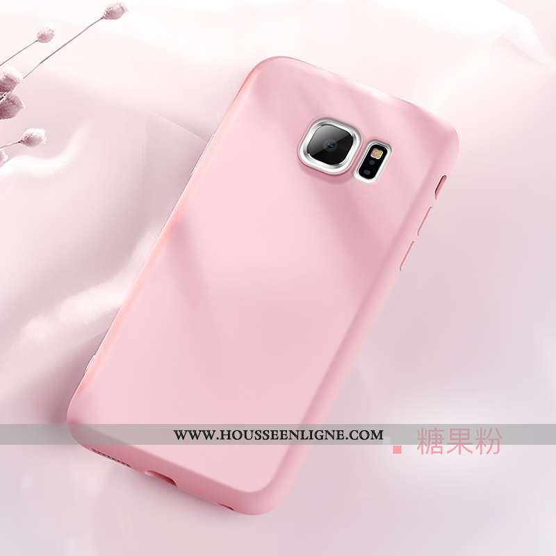 Coque Samsung Galaxy S6 Edge Silicone Protection Tendance Simple Légère Téléphone Portable Rouge