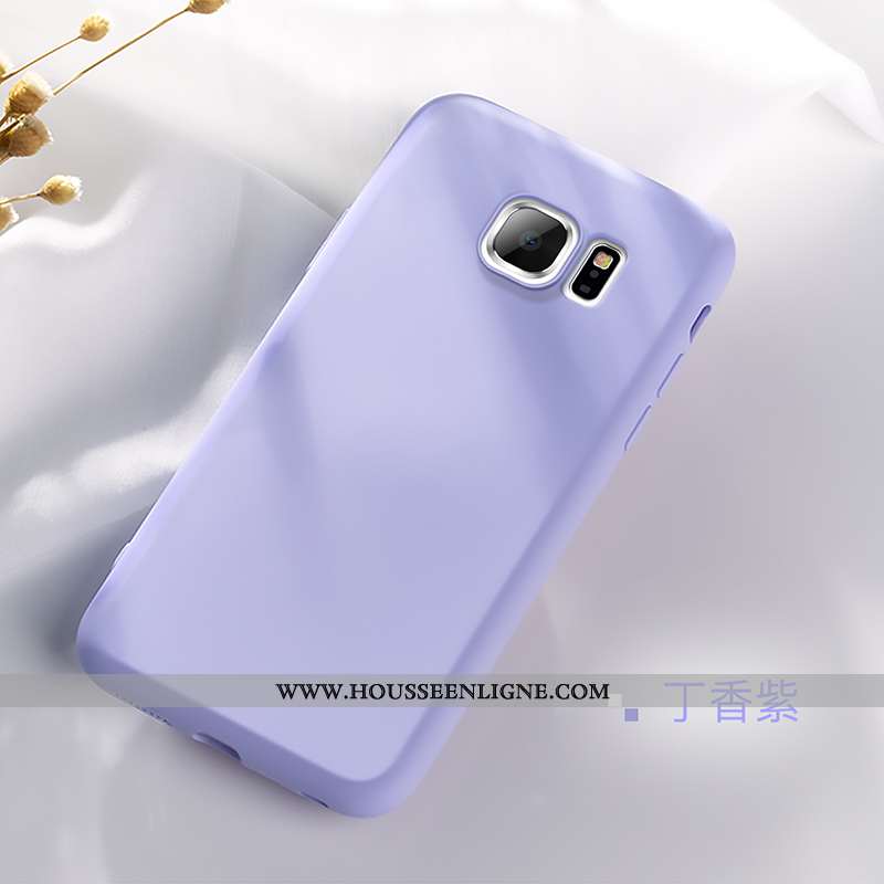 Coque Samsung Galaxy S6 Edge Silicone Protection Tendance Simple Légère Téléphone Portable Rouge
