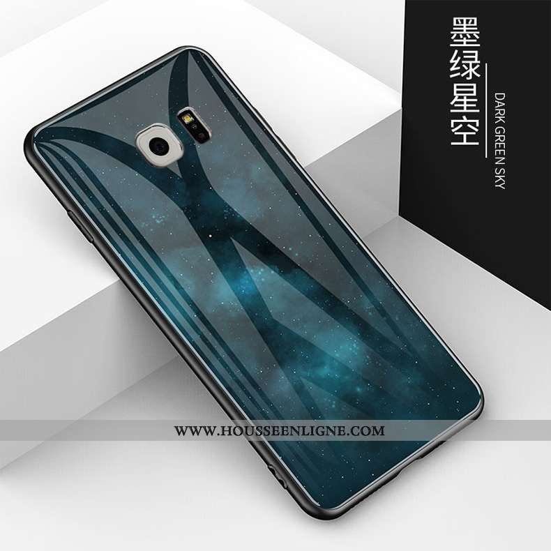 Coque Samsung Galaxy S6 Edge Tendance Protection Noir Incassable Verre Étoile