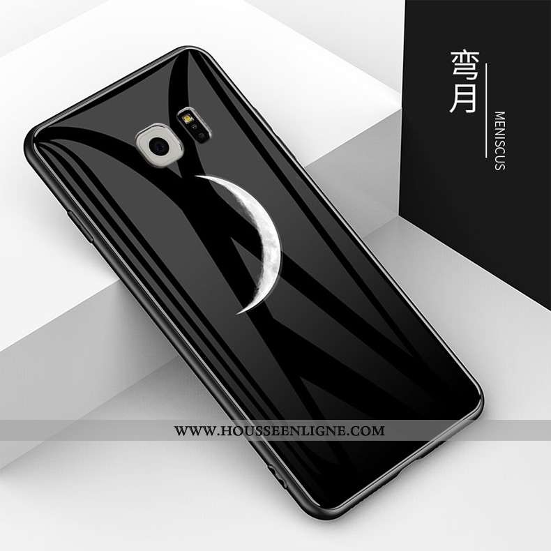 Coque Samsung Galaxy S6 Edge Tendance Protection Noir Incassable Verre Étoile
