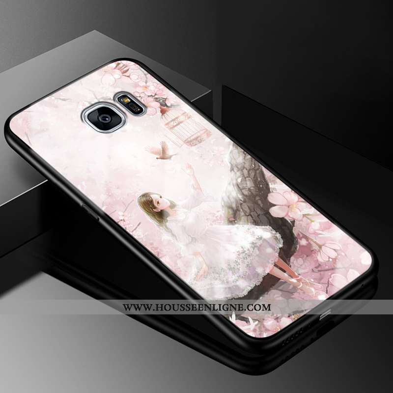Coque Samsung Galaxy S6 Edge Verre Personnalité Dessin Animé Charmant Créatif Protection Incassable 