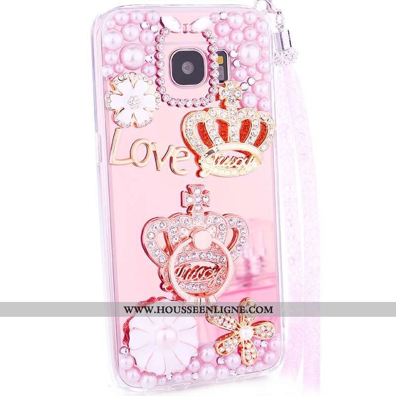 Coque Samsung Galaxy S6 Fluide Doux Silicone Téléphone Portable Étui Étoile Rose