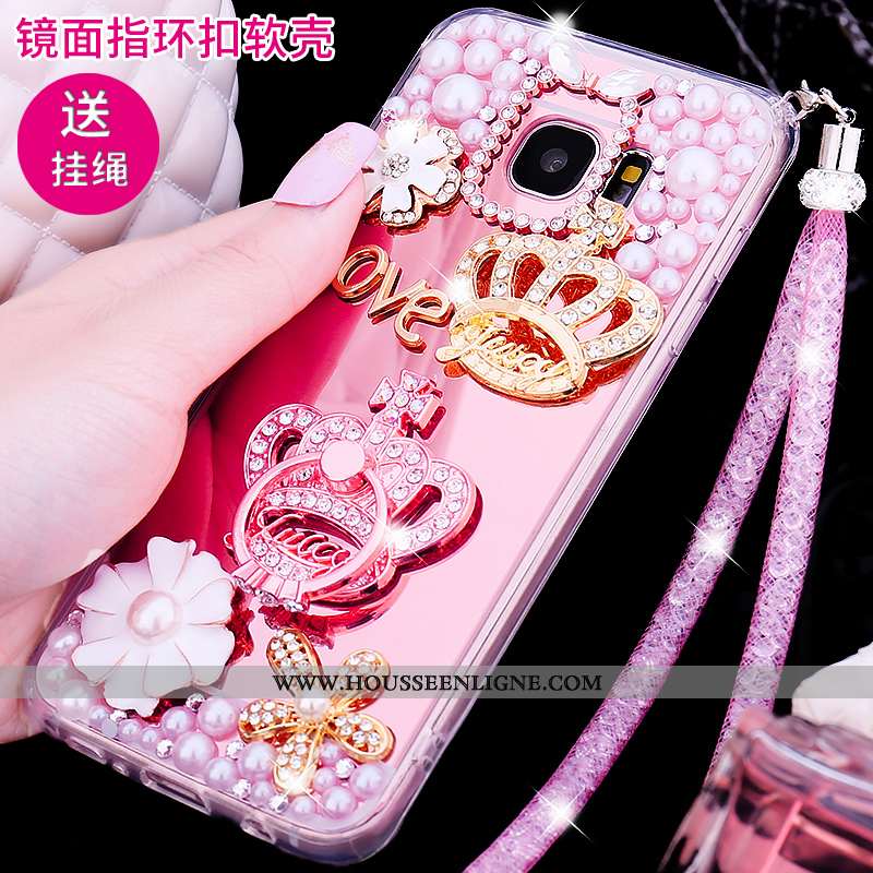 Coque Samsung Galaxy S6 Fluide Doux Silicone Téléphone Portable Étui Étoile Rose