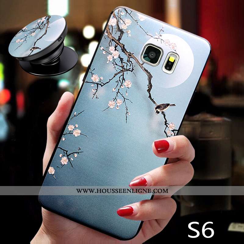 Coque Samsung Galaxy S6 Légère Fluide Doux Cou Suspendu Ultra Protection Support Rose