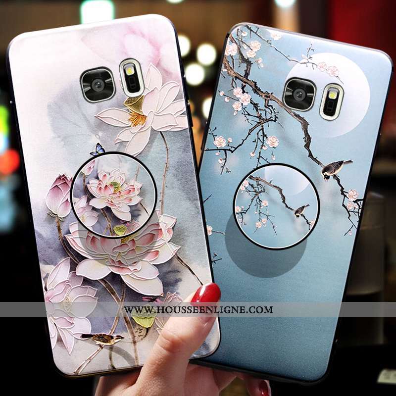 Coque Samsung Galaxy S6 Légère Fluide Doux Cou Suspendu Ultra Protection Support Rose