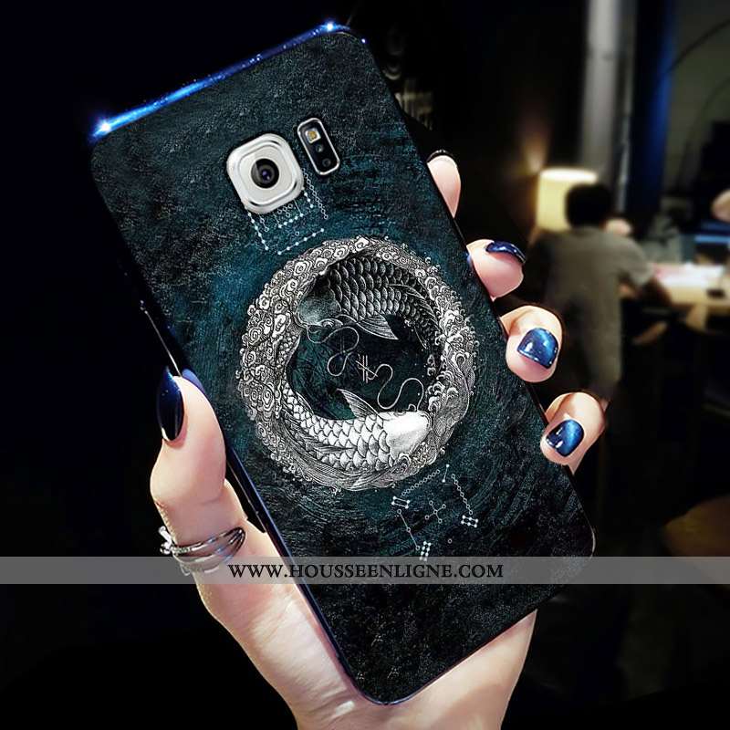 Coque Samsung Galaxy S6 Tendance Fluide Doux Gris Net Rouge Étui Personnalité Créatif