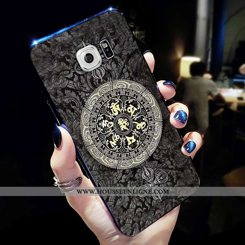 Coque Samsung Galaxy S6 Tendance Fluide Doux Gris Net Rouge Étui Personnalité Créatif