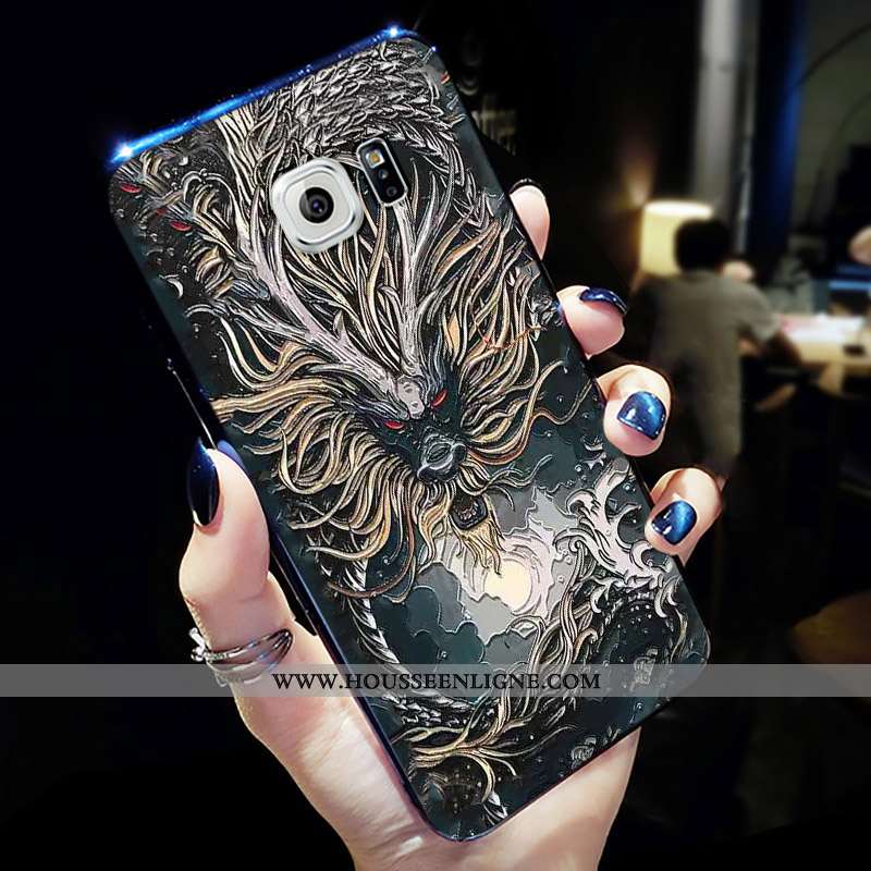 Coque Samsung Galaxy S6 Tendance Fluide Doux Gris Net Rouge Étui Personnalité Créatif
