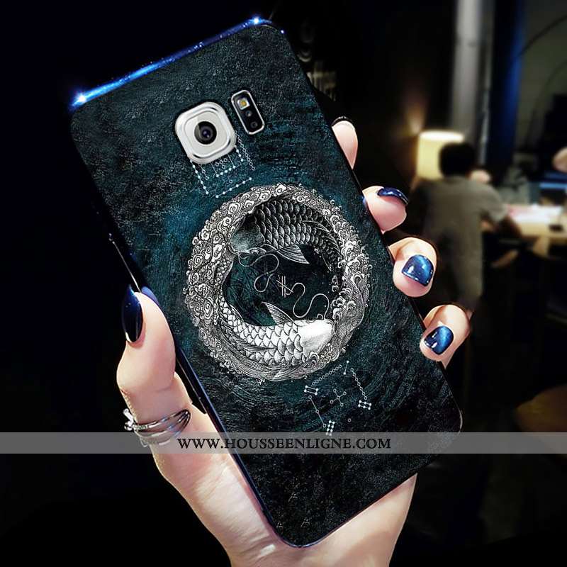 Coque Samsung Galaxy S6 Tendance Fluide Doux Gris Net Rouge Étui Personnalité Créatif