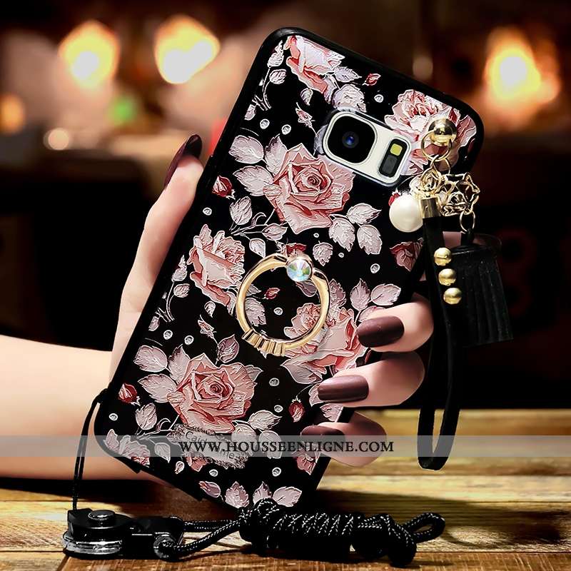 Coque Samsung Galaxy S6 Tendance Personnalité Noir Téléphone Portable Étoile