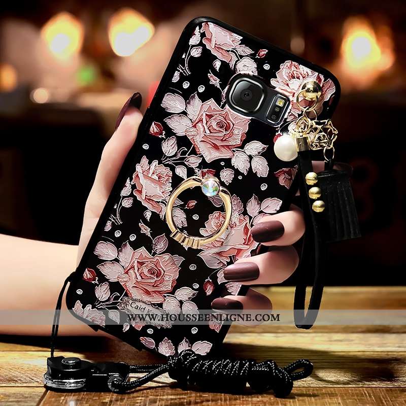 Coque Samsung Galaxy S6 Tendance Personnalité Noir Téléphone Portable Étoile