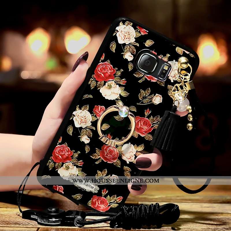 Coque Samsung Galaxy S6 Tendance Personnalité Noir Téléphone Portable Étoile