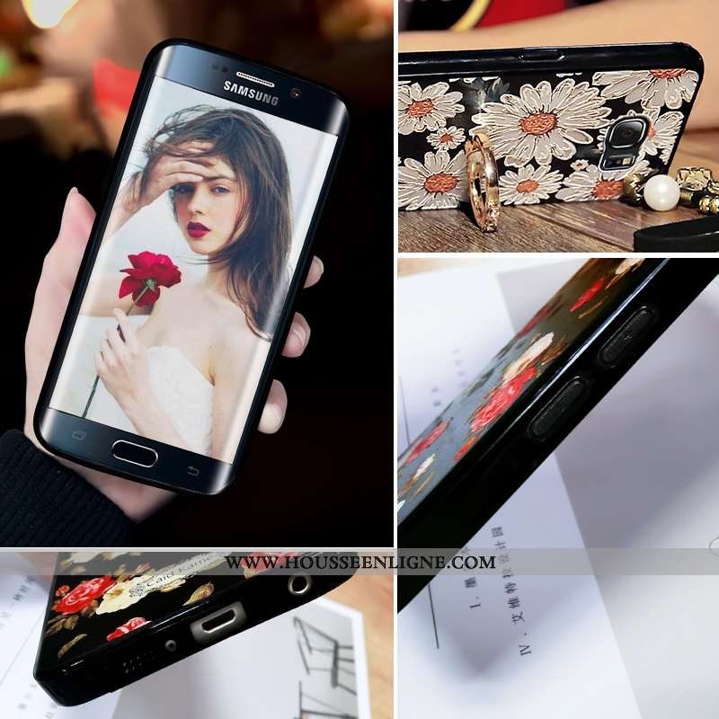 Coque Samsung Galaxy S6 Tendance Personnalité Noir Téléphone Portable Étoile
