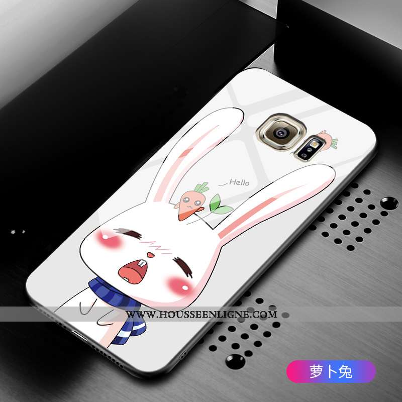 Coque Samsung Galaxy S6 Verre Dessin Animé Étui Tout Compris Incassable Étoile Verte