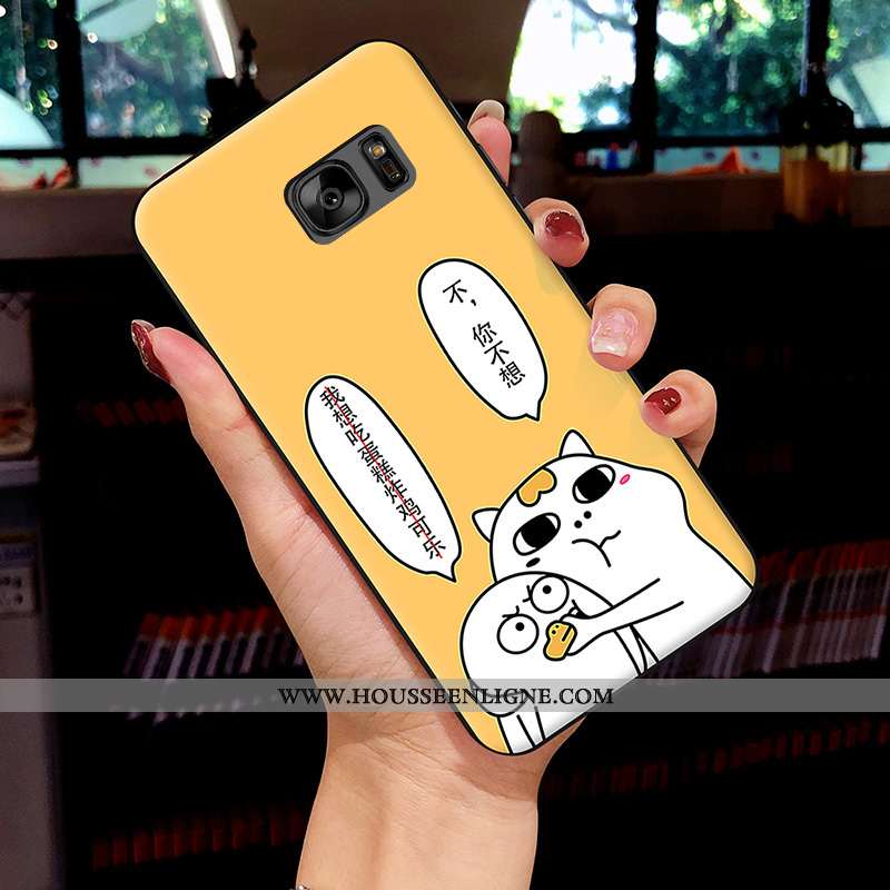 Coque Samsung Galaxy S7 Dessin Animé Fluide Doux Frais Protection Blanc Silicone Net Rouge Blanche