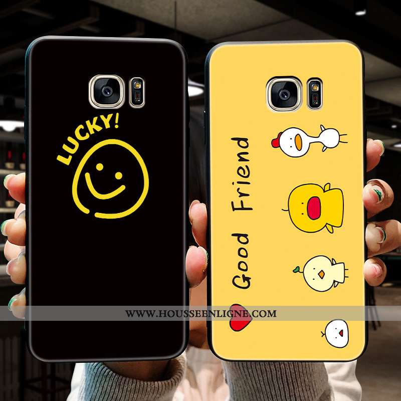 Coque Samsung Galaxy S7 Délavé En Daim Personnalité Tendance Silicone Jaune Incassable