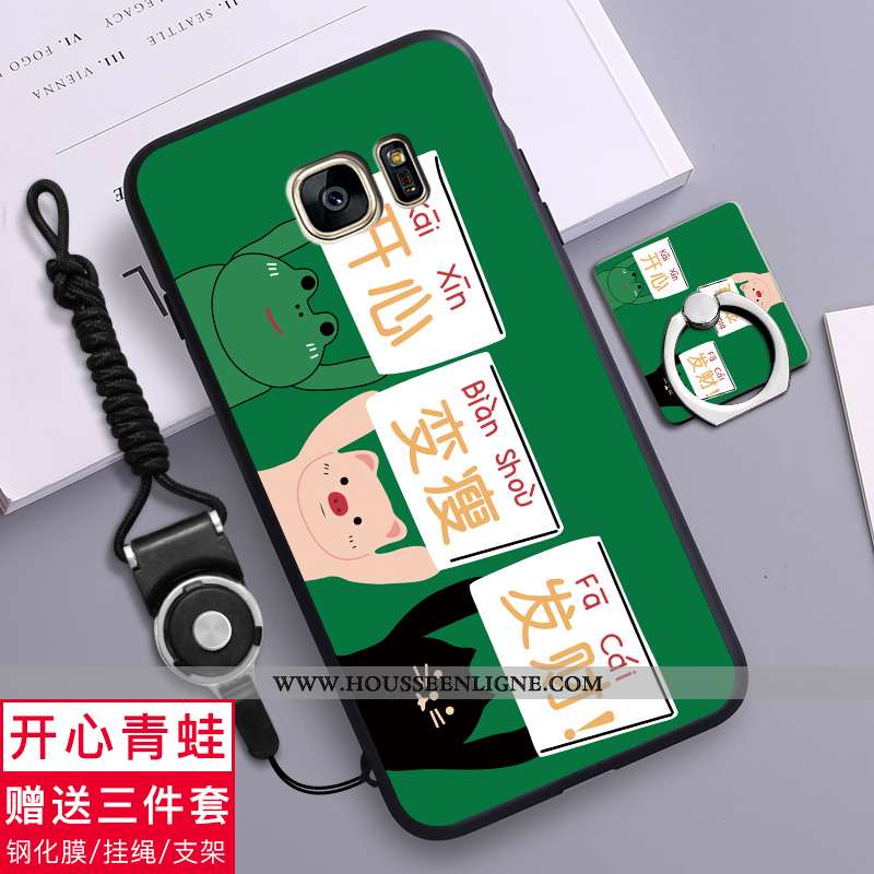 Coque Samsung Galaxy S7 Délavé En Daim Personnalité Tendance Silicone Jaune Incassable