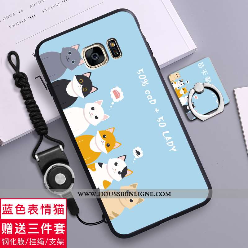 Coque Samsung Galaxy S7 Délavé En Daim Personnalité Tendance Silicone Jaune Incassable