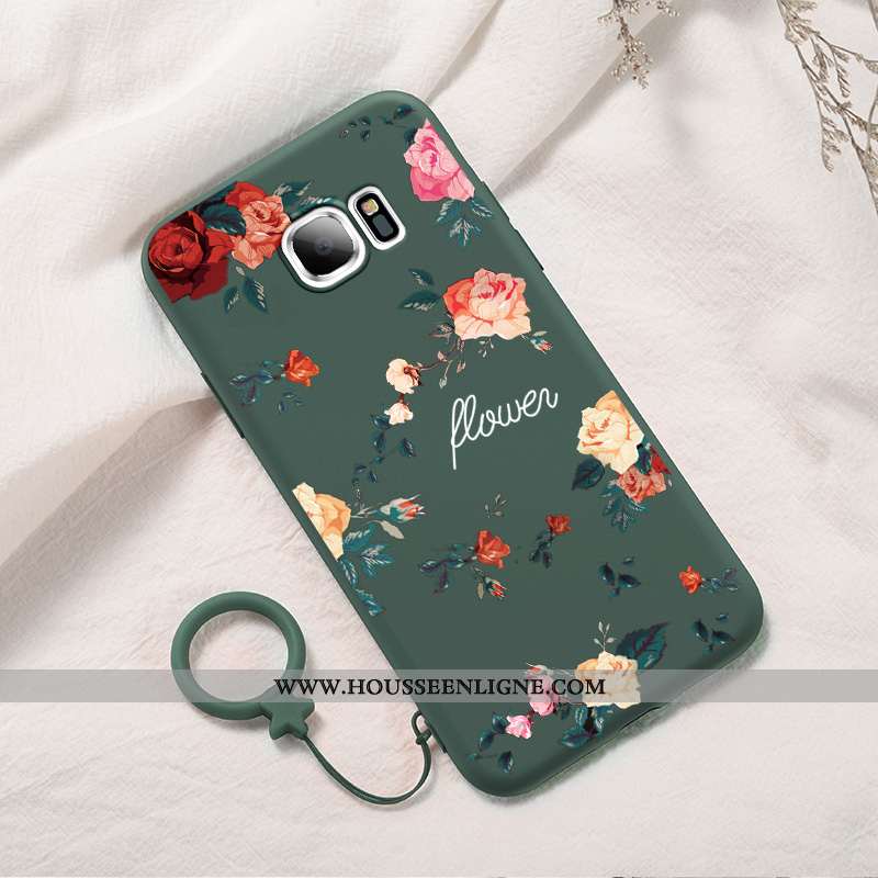 Coque Samsung Galaxy S7 Edge Créatif Tendance Vent Fluide Doux Protection Étoile Verte