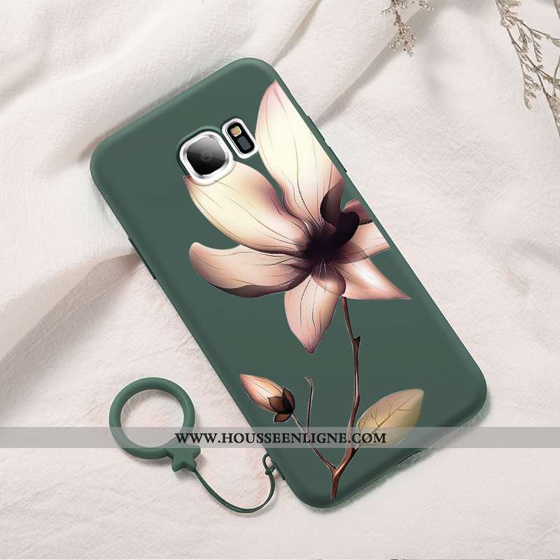 Coque Samsung Galaxy S7 Edge Créatif Tendance Vent Fluide Doux Protection Étoile Verte