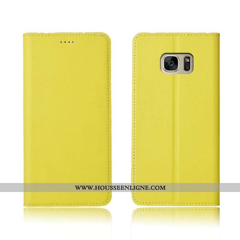 Coque Samsung Galaxy S7 Edge Fluide Doux Silicone Bleu Protection Étui Cuir Cuir Véritable
