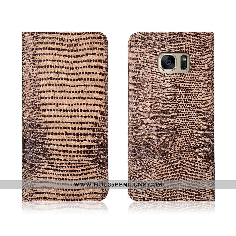Coque Samsung Galaxy S7 Edge Fluide Doux Silicone Tout Compris Clamshell Protection Cuir Noir
