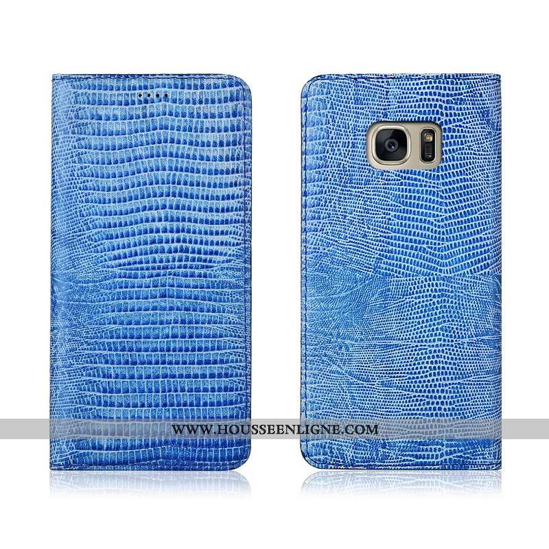 Coque Samsung Galaxy S7 Edge Fluide Doux Silicone Tout Compris Clamshell Protection Cuir Noir
