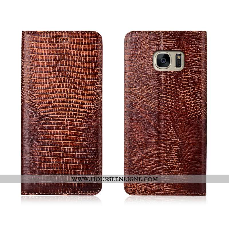 Coque Samsung Galaxy S7 Edge Fluide Doux Silicone Tout Compris Clamshell Protection Cuir Noir