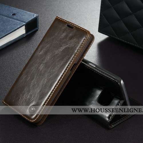 Coque Samsung Galaxy S7 Edge Mode Protection Marron Nouveau Téléphone Portable Étui Cuir